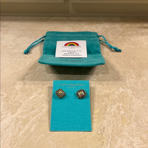 Kurt Geiger Regent Stud Earrings with Dustbag - Picture 1 of 4